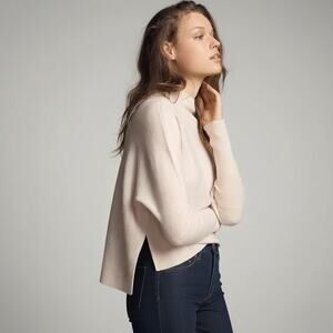Maeve by Anthropologie The Shea Oversized Boxy Cashmere Sweater in Ivory Small